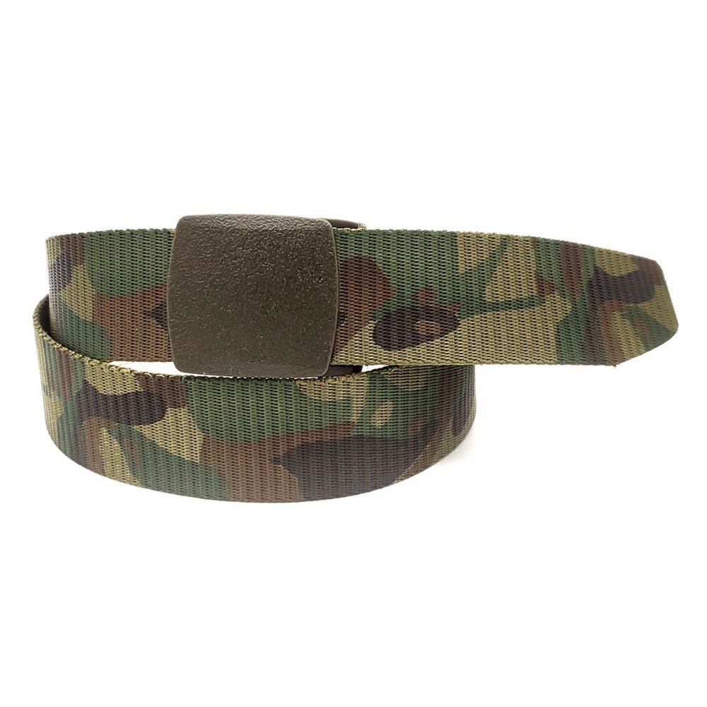 Men’s Camo Nylon Military Tactical Webbing Belt w/ Plastic Buckle Size Small